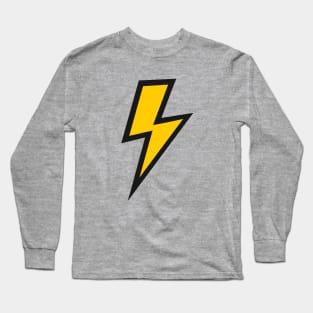 Yellow Lightning Bolt with Black Outline Long Sleeve T-Shirt